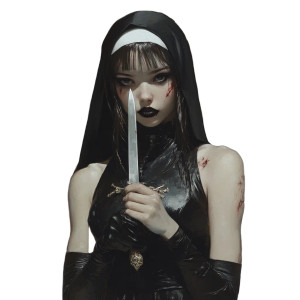 Gothic Nun V4 Vinyl Car Decal Sticker – Waterproof & UV-Resistant 8" Gothic Nun V4 Vinyl Car Decal Sticker – Waterproof & UV-Resistant 8"