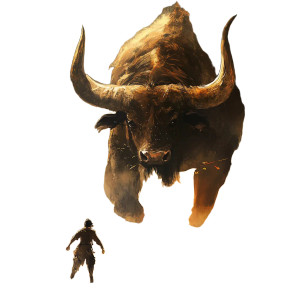 Demon Bull Forest Vinyl Car Decal Sticker – Waterproof & UV-Resistant 8"