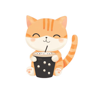 Cute Cat Boba Vinyl Car Decal Sticker – Waterproof & UV-Resistant 8"