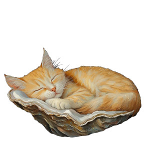 Sweet Sleeping Cat Vinyl Car Decal Sticker – Waterproof & UV-Resistant 8"