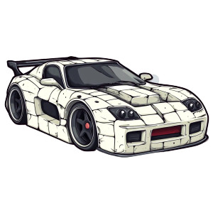 Tofu Sports Car Vinyl Car Decal Sticker – Waterproof & UV-Resistant 8"