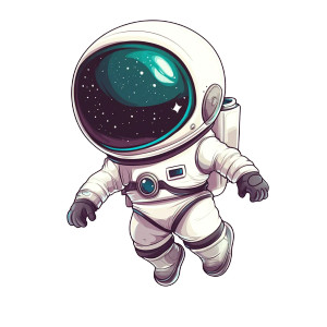 Cute Spaceman Clipart Vinyl Car Decal Sticker – Waterproof & UV-Resistant 8"