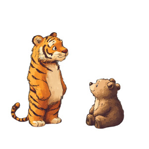 Tiger And Bear Painting Vinyl Car Decal Sticker – Waterproof & UV-Resistant 8"