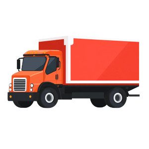 Shipping Truck Icon Vinyl Car Decal Sticker – Waterproof & UV-Resistant 8"