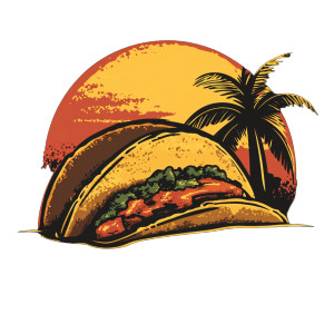 Sunset Taco Logo Vinyl Car Decal Sticker – Waterproof & UV-Resistant 8"