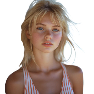 Blonde Model Portrait V2 Vinyl Car Decal Sticker – Waterproof & UV-Resistant 8"