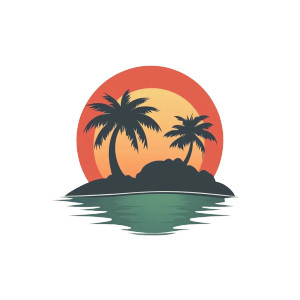 Modern Island Logo Vinyl Car Decal Sticker – Waterproof & UV-Resistant 8"