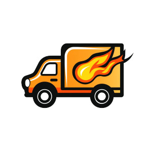 Stylized Delivery Truck Vinyl Car Decal Sticker – Waterproof & UV-Resistant 8"