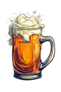 Comic Beer Glass Vinyl Car Decal Sticker – Waterproof & UV-Resistant 8"