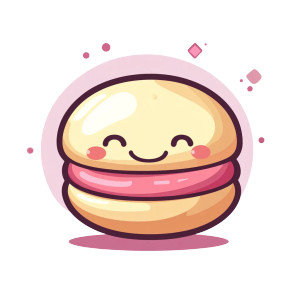 Cute Macaron Logo Vinyl Car Decal Sticker – Waterproof & UV-Resistant 8"