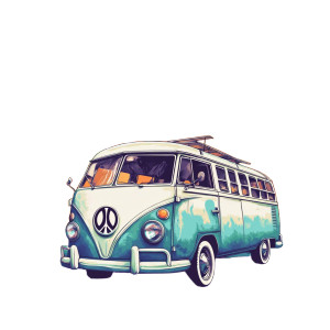 Vintage Van T-Shirt Vinyl Car Decal Sticker – Waterproof & UV-Resistant 8"