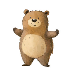 Happy Brown Bear Vinyl Car Decal Sticker – Waterproof & UV-Resistant 8"