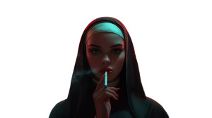 Techno Nun Vinyl Car Decal Sticker – Waterproof & UV-Resistant 8"