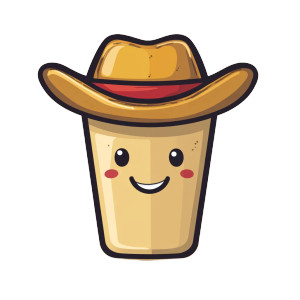 Smiling Cowboy Cup Vinyl Car Decal Sticker – Waterproof & UV-Resistant 8"