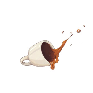 Spilling Coffee Cup Vinyl Car Decal Sticker – Waterproof & UV-Resistant 8" Spilling Coffee Cup Vinyl Car Decal Sticker – Waterproof & UV-Resistant 8"