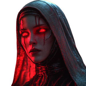 Cyberpunk Horror Nun Vinyl Car Decal Sticker – Waterproof & UV-Resistant 8"