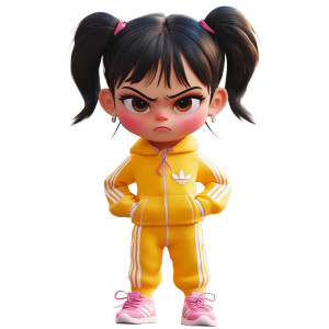 Grumpy Chibi Girl V2 Vinyl Car Decal Sticker – Waterproof & UV-Resistant 8"