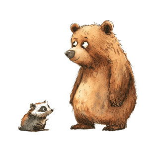 Bear And Raccoon Vinyl Car Decal Sticker – Waterproof & UV-Resistant 8"