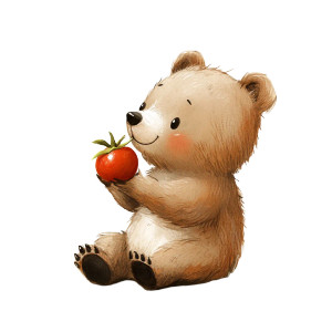 Cute Bear Eating Vinyl Car Decal Sticker – Waterproof & UV-Resistant 8"