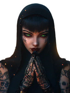 Gothic Cyberpunk Nun Vinyl Car Decal Sticker – Waterproof & UV-Resistant 8"