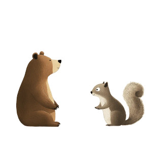 Bear And Squirrel Vinyl Car Decal Sticker – Waterproof & UV-Resistant 8"