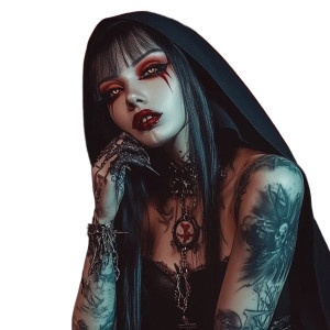 Vampire Anime Nun Vinyl Car Decal Sticker – Waterproof & UV-Resistant 8"