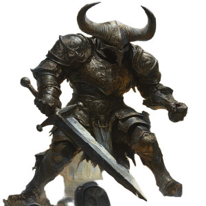 Minotaur Knight Roars Vinyl Car Decal Sticker – Waterproof & UV-Resistant 8"