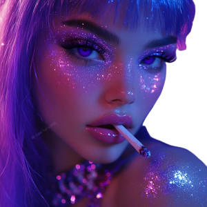 Purple-Haired Model Smoking Vinyl Car Decal Sticker – Waterproof & UV-Resistant 8" Purple-Haired Model Smoking Vinyl Car Decal Sticker – Waterproof & UV-Resistant 8"