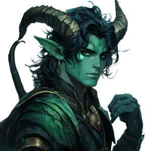 Green Tiefling Anime Vinyl Car Decal Sticker – Waterproof & UV-Resistant 8"