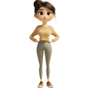 Pixar Style Girl V7 Vinyl Car Decal Sticker – Waterproof & UV-Resistant 8"