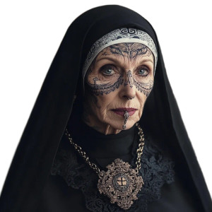 Tattooed Nun V10 Vinyl Car Decal Sticker – Waterproof & UV-Resistant 8" Tattooed Nun V10 Vinyl Car Decal Sticker – Waterproof & UV-Resistant 8"