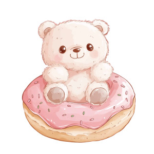 Fluffy Teddy Donut Vinyl Car Decal Sticker – Waterproof & UV-Resistant 8" Fluffy Teddy Donut Vinyl Car Decal Sticker – Waterproof & UV-Resistant 8"