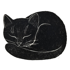 Sleeping Black Cat Vinyl Car Decal Sticker – Waterproof & UV-Resistant 8"
