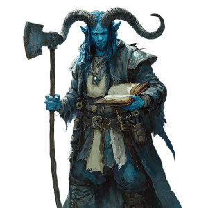 Blue Tiefling Paladin V2 Vinyl Car Decal Sticker – Waterproof & UV-Resistant 8"