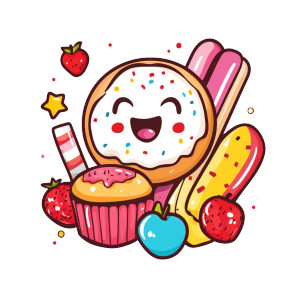 Colorful Dessert Logo Vinyl Car Decal Sticker – Waterproof & UV-Resistant 8"