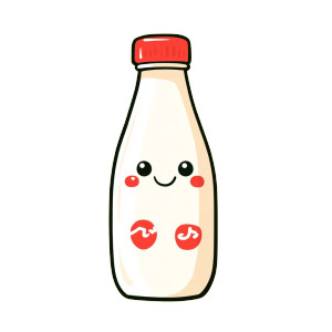 Cute Milk Bottle Mascot Vinyl Car Decal Sticker – Waterproof & UV-Resistant 8"