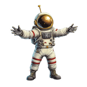 Retro Astronaut Cartoon Vinyl Car Decal Sticker – Waterproof & UV-Resistant 8"