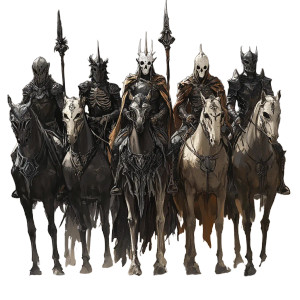 Elvish Skeletal Horsemen Vinyl Car Decal Sticker – Waterproof & UV-Resistant 8"