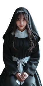 Devout Chinese Nun Vinyl Car Decal Sticker – Waterproof & UV-Resistant 8"