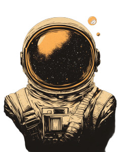 Vintage Space Astronaut Vinyl Car Decal Sticker – Waterproof & UV-Resistant 8"