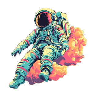 Floating Astronaut V5 Vinyl Car Decal Sticker – Waterproof & UV-Resistant 8"