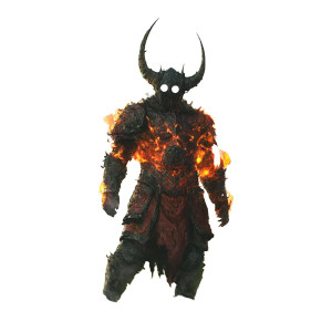 Flame-Clad Ancient Warrior Vinyl Car Decal Sticker – Waterproof & UV-Resistant 8"