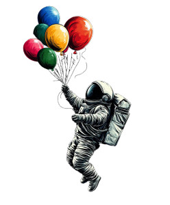 Astronaut With Planets Vinyl Car Decal Sticker – Waterproof & UV-Resistant 8"