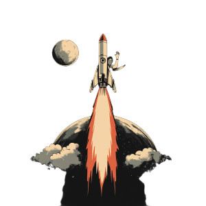 Falcon Rocket Launch Vinyl Car Decal Sticker – Waterproof & UV-Resistant 8"