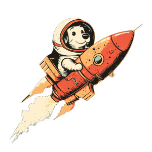 Astronaut Dog Rocket Vinyl Car Decal Sticker – Waterproof & UV-Resistant 8"