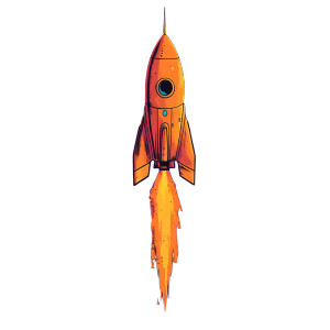 Colorful Space Rocket Vinyl Car Decal Sticker – Waterproof & UV-Resistant 8"