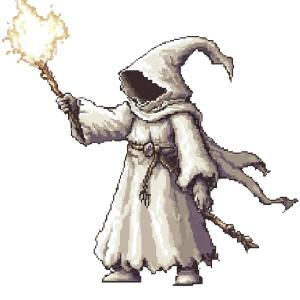 White Mage Sprite Vinyl Car Decal Sticker – Waterproof & UV-Resistant 8"