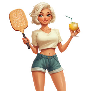 Blonde Woman With Paddle Vinyl Car Decal Sticker – Waterproof & UV-Resistant 8"