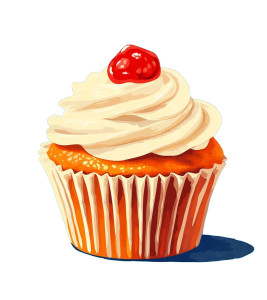 Vintage Orange Cupcake Vinyl Car Decal Sticker – Waterproof & UV-Resistant 8"