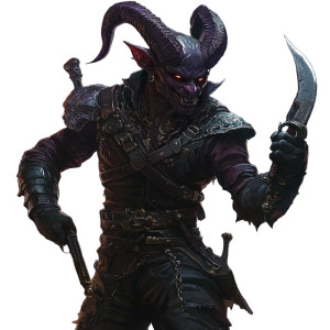 Tiefling Warrior V5 Vinyl Car Decal Sticker – Waterproof & UV-Resistant 8"